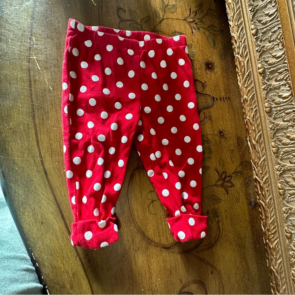 Carters Girls Red Polka-Dot & Reindeer Holiday Sleeper Footie Pajamas Size 9 Mon